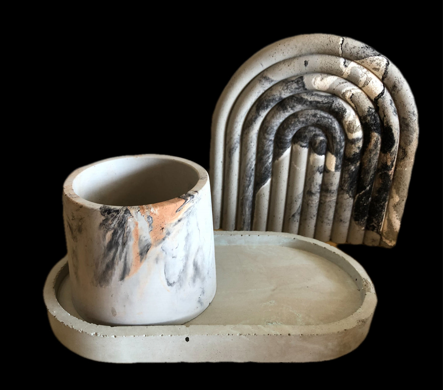 Concrete Oval Trays