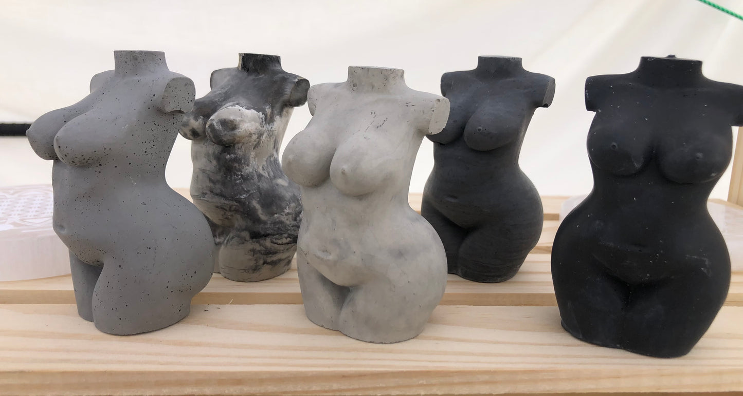 Handcrafted Concrete Woman Figure