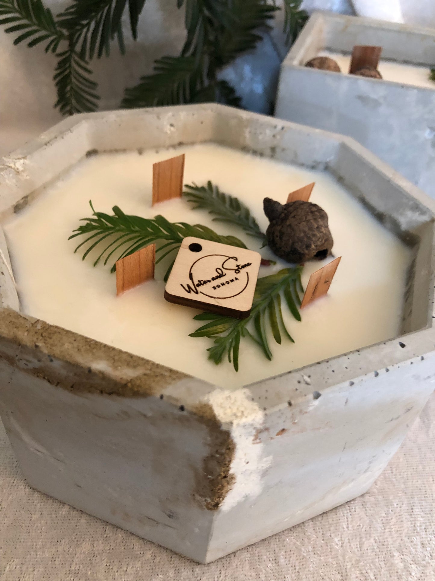 25oz Handcrafted Concrete Octagon Candle