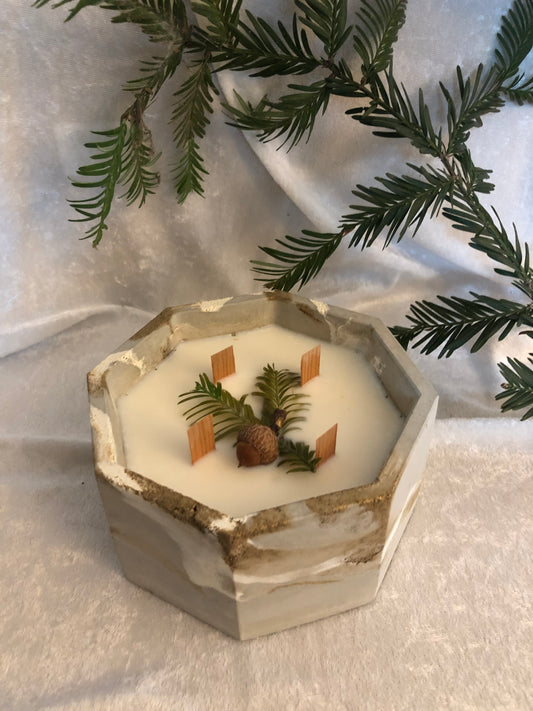 25oz Handcrafted Concrete Octagon Candle