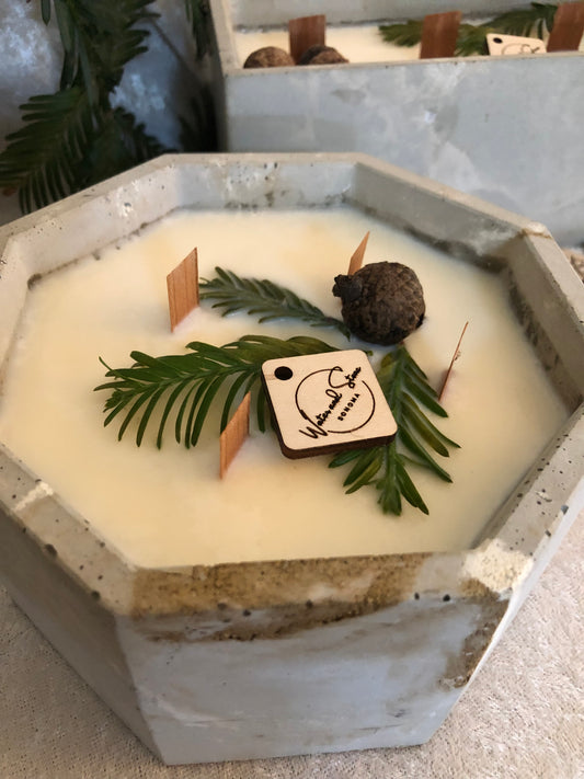 25oz Handcrafted Concrete Octagon Candle